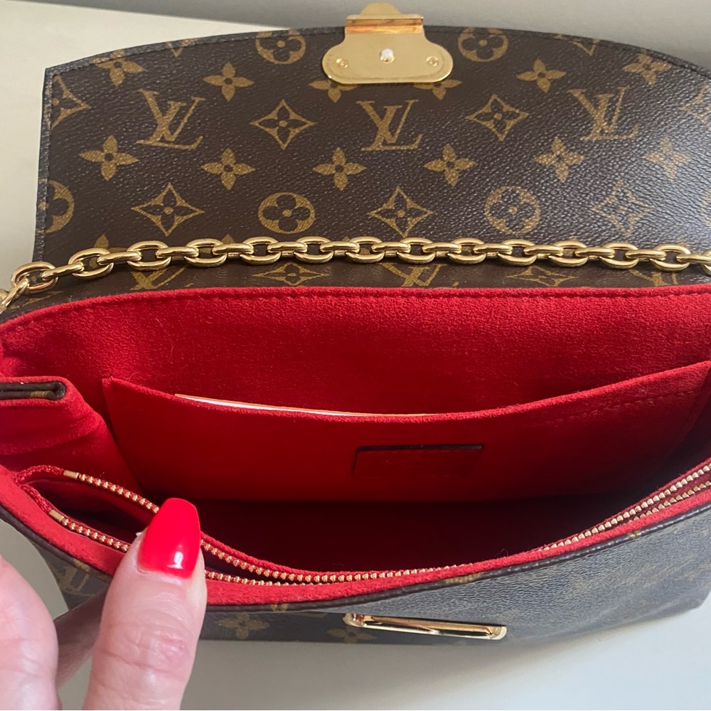 LOUIS VUITTON SAINT PLACIDE RED MONOGRAM CANVAS AND CALF LEATHER AUTHENTIC - Picture 6 of 6